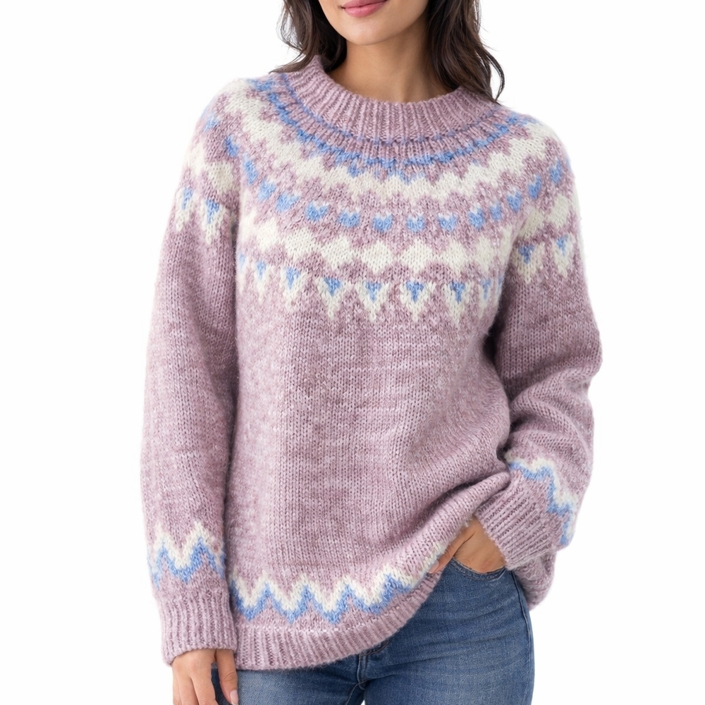 Women's Lavender Patterned Sweater